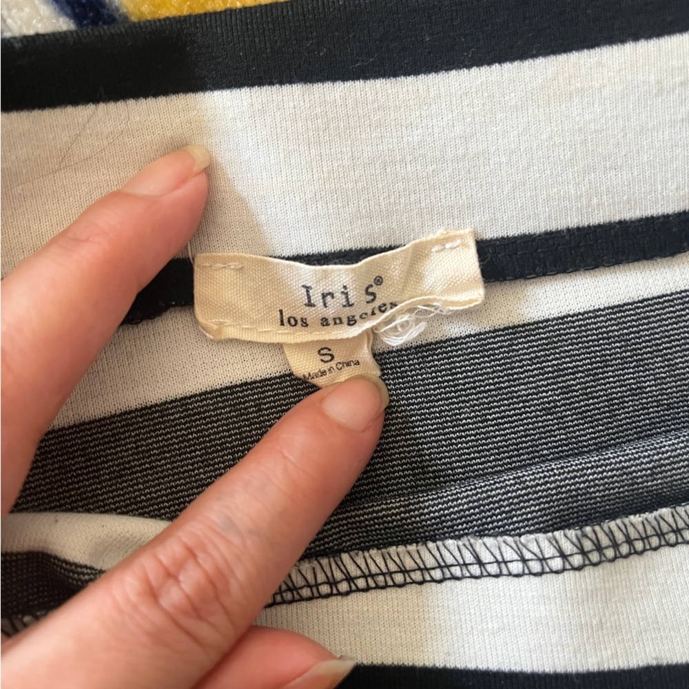 Iris Los Angeles Black and White Striped pencil skirt